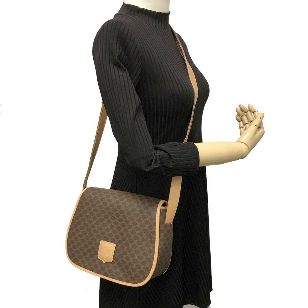 CELINE□ ショルダーバッグ マカダム メッセンジャー ミニ ポシェット
