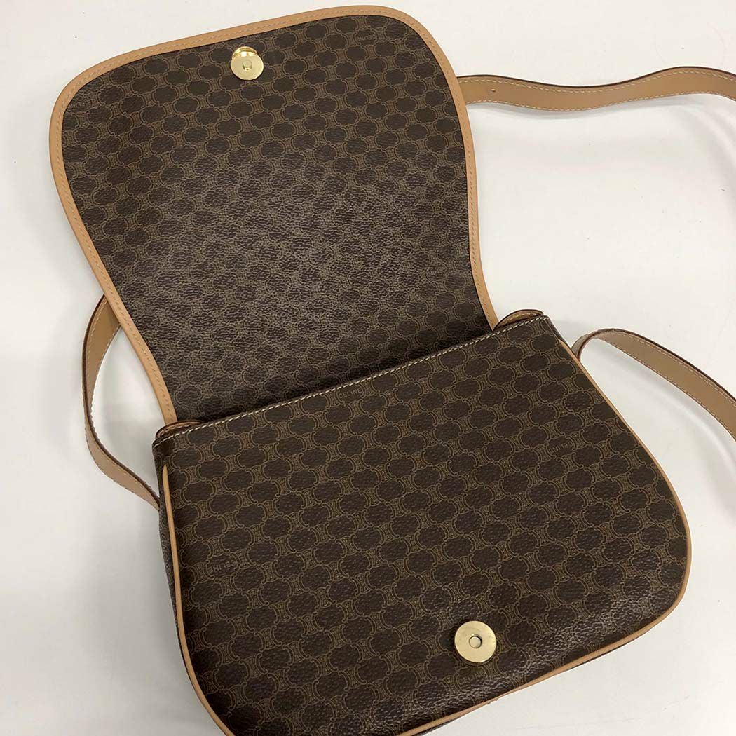 CELINE□ ショルダーバッグ マカダム メッセンジャー ミニ ポシェット
