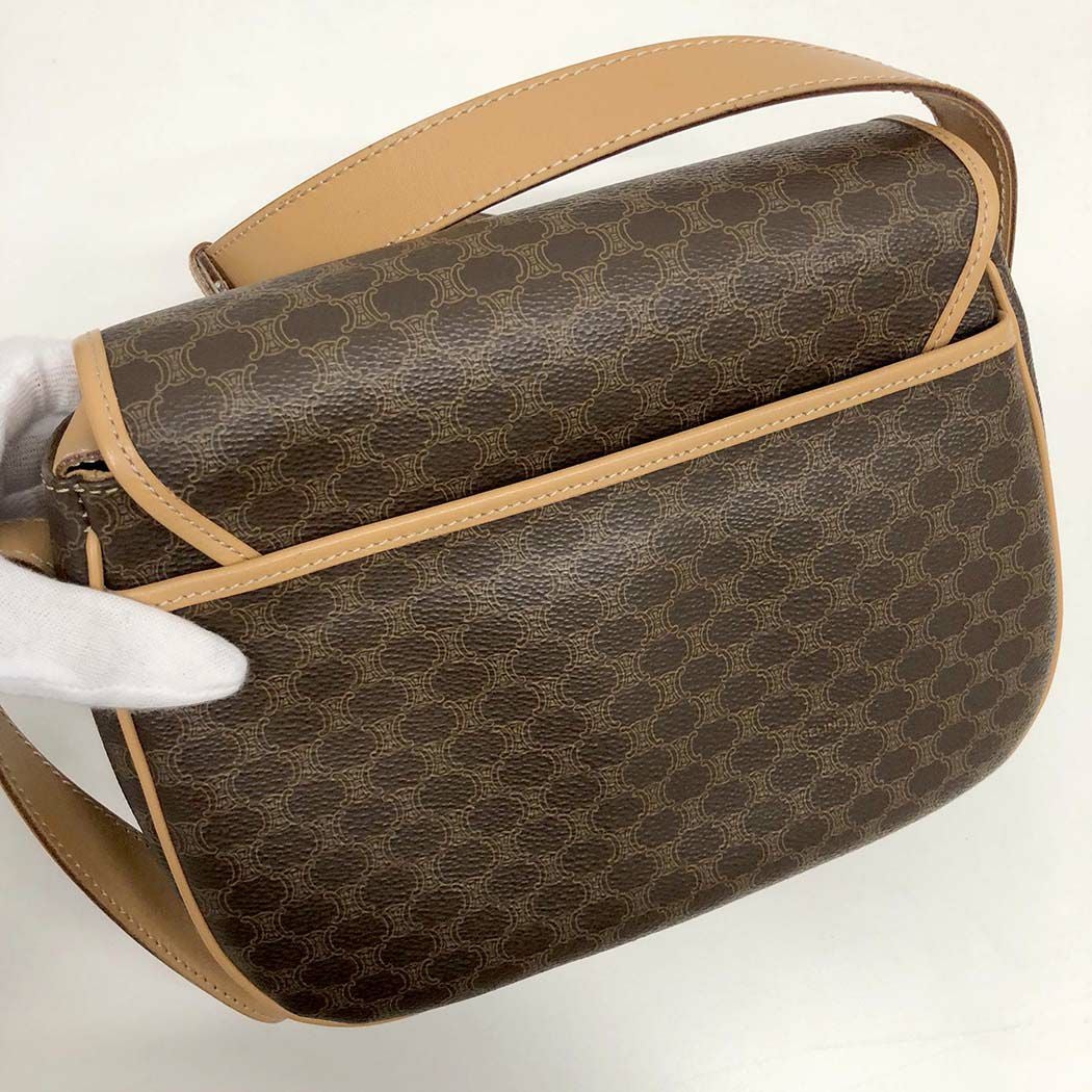 CELINE□ ショルダーバッグ マカダム メッセンジャー ミニ ポシェット
