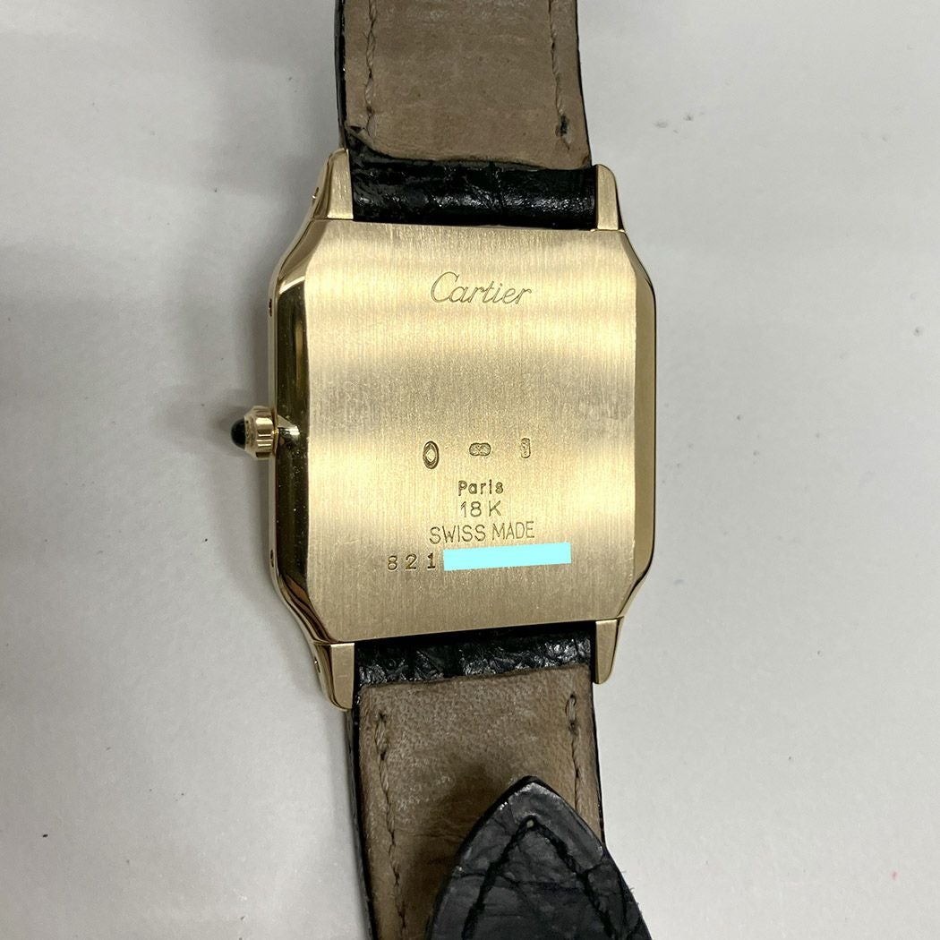 カルティエ サントスデュモンLM W1505456 ギヨシェ 手巻き YG 金無垢