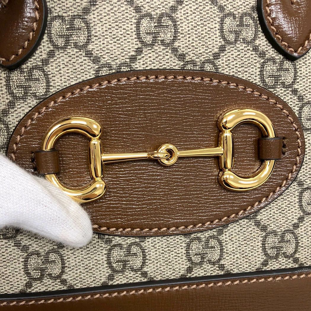 美品 GUCCI グッチ ホースビット 1955 640716 ショルダーバッグ GGスプリームキャンバス ベージュ レディース【中古】【送料無料】 グッチホースビット1955 ミニ トップハンドル 2WAY ベージュ/白