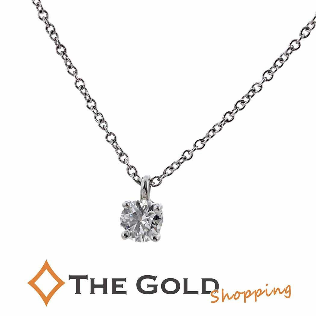 Tiffany & Co. ダイヤモンドネックレス 0.27カラット　プラチナ Tiffany&Co. ソリティア ダイヤモンド ネックレス ひと粒 0.27ct