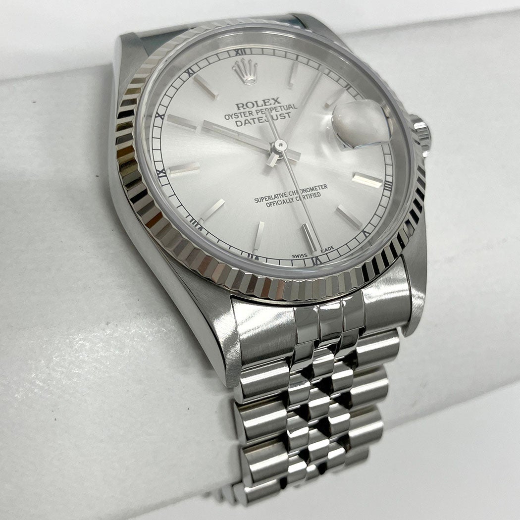 ぴすさん専用 ROLEX デイトジャスト 16234 P番 点検済 36mm WG SS コンビ シルバー
