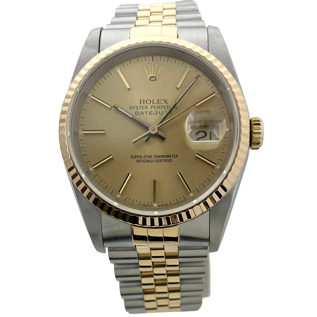 ロレックス デイトジャスト 16233 E番 コンビ YG SS 36mm ゴールド文字