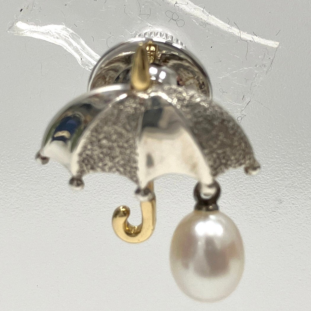 MIKIMOTO 傘モチーフ パール ピンブローチ シルバー ゴールド K18 真珠