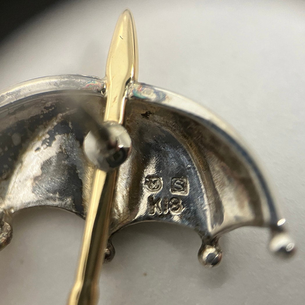 MIKIMOTO 傘モチーフ パール ピンブローチ シルバー ゴールド K18 真珠