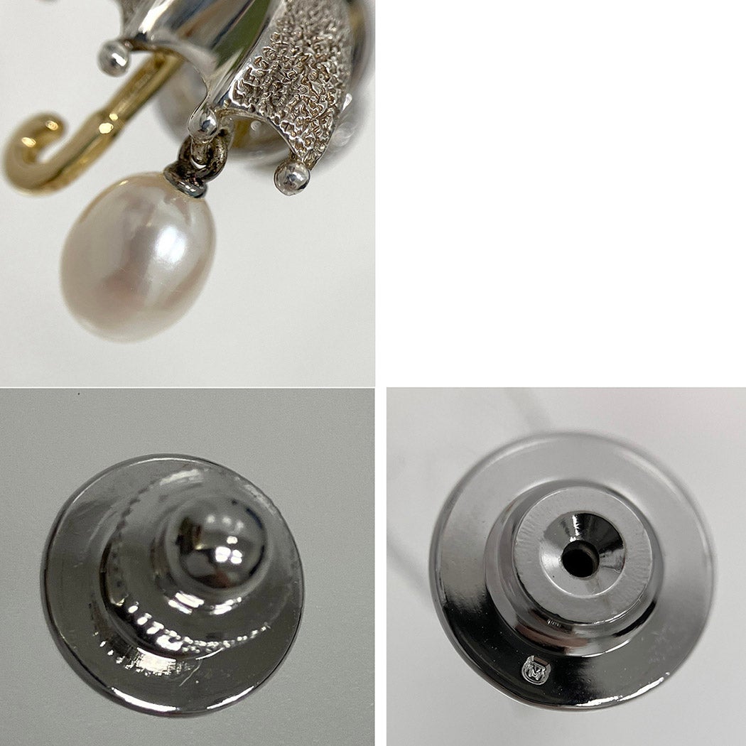 MIKIMOTO 傘モチーフ パール ピンブローチ シルバー ゴールド K18 真珠