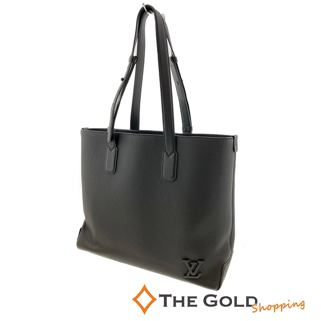 LOUIS VUITTON ファストライントート M22481 レザー ブラック LVロゴ