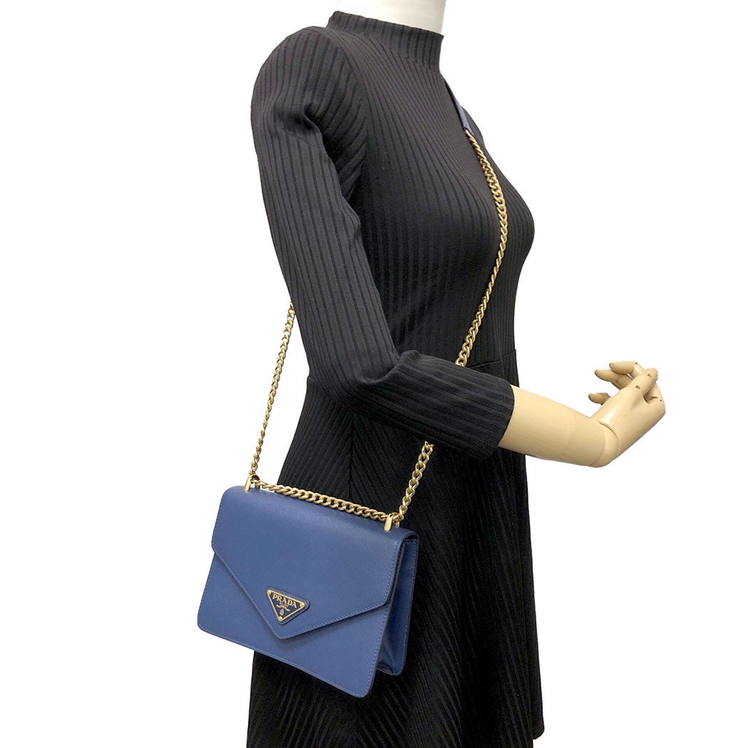 PRADA プラダ サフィアーノ ショルダーバッグ 斜め掛け チェーンショルダーバッグ 斜め掛け ブルー ゴールド金具 1BD089 美品 楽天市場】PRADA プラダ サフィアーノ ショルダーバッグ 斜め掛け