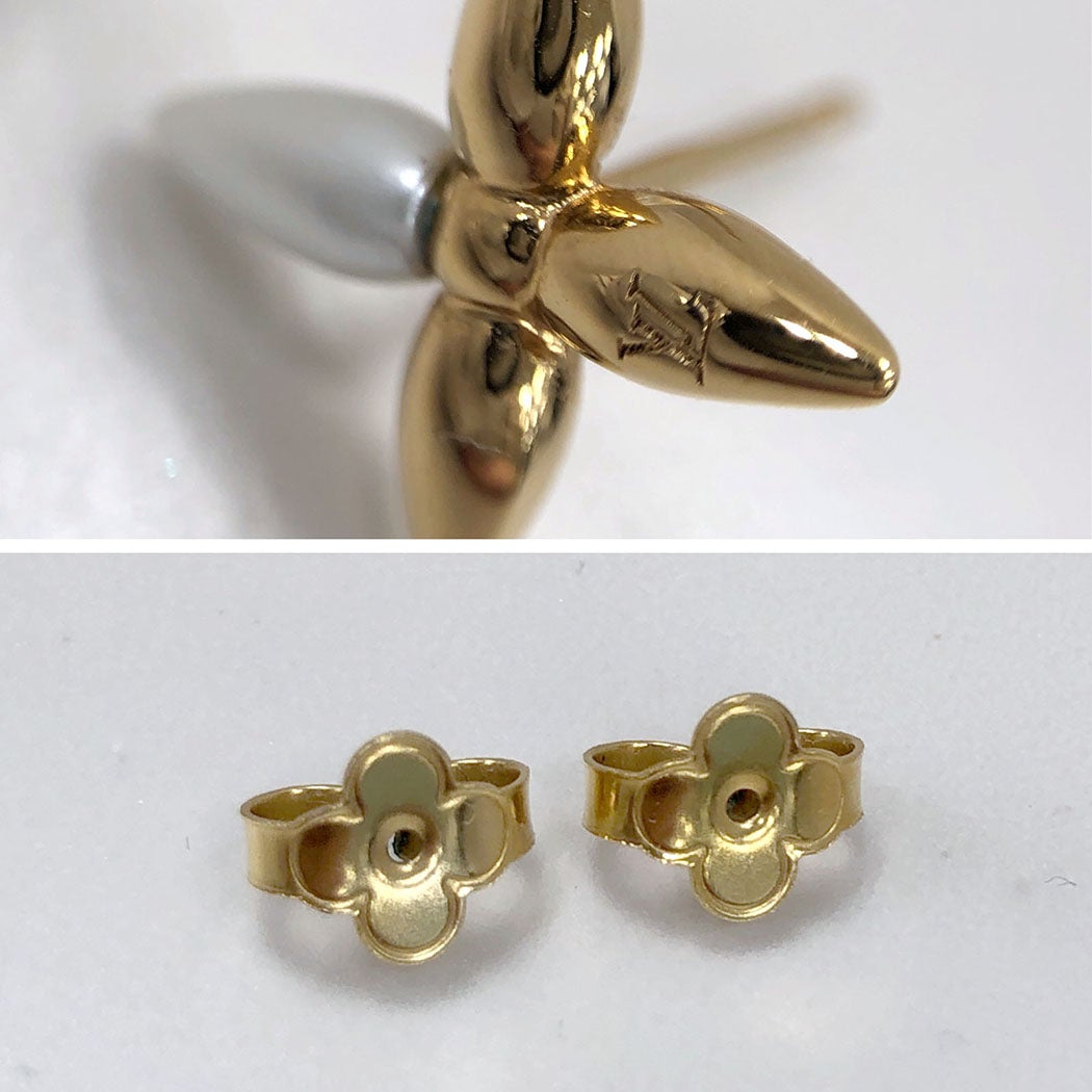 LOUIS VUITTON ピアス スタッズルイゼット M00950 メッキ ゴールド