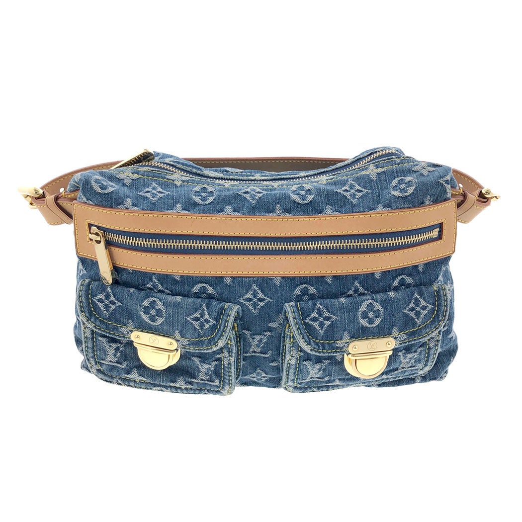 LOUIS VUITTON バギーPM M95049 モノグラム デニム ブルー ゴールド