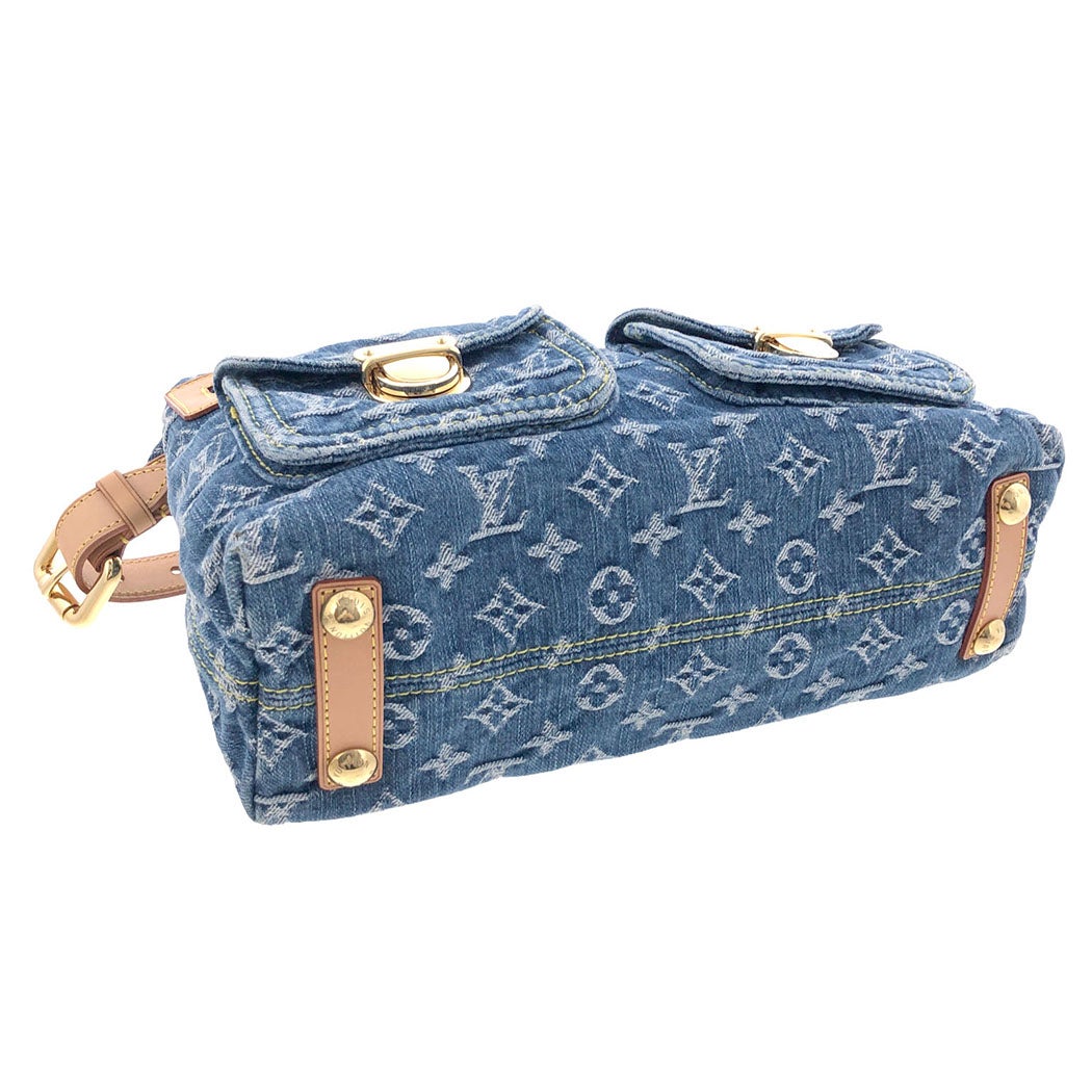 LOUIS VUITTON バギーPM M95049 モノグラム デニム ブルー ゴールド