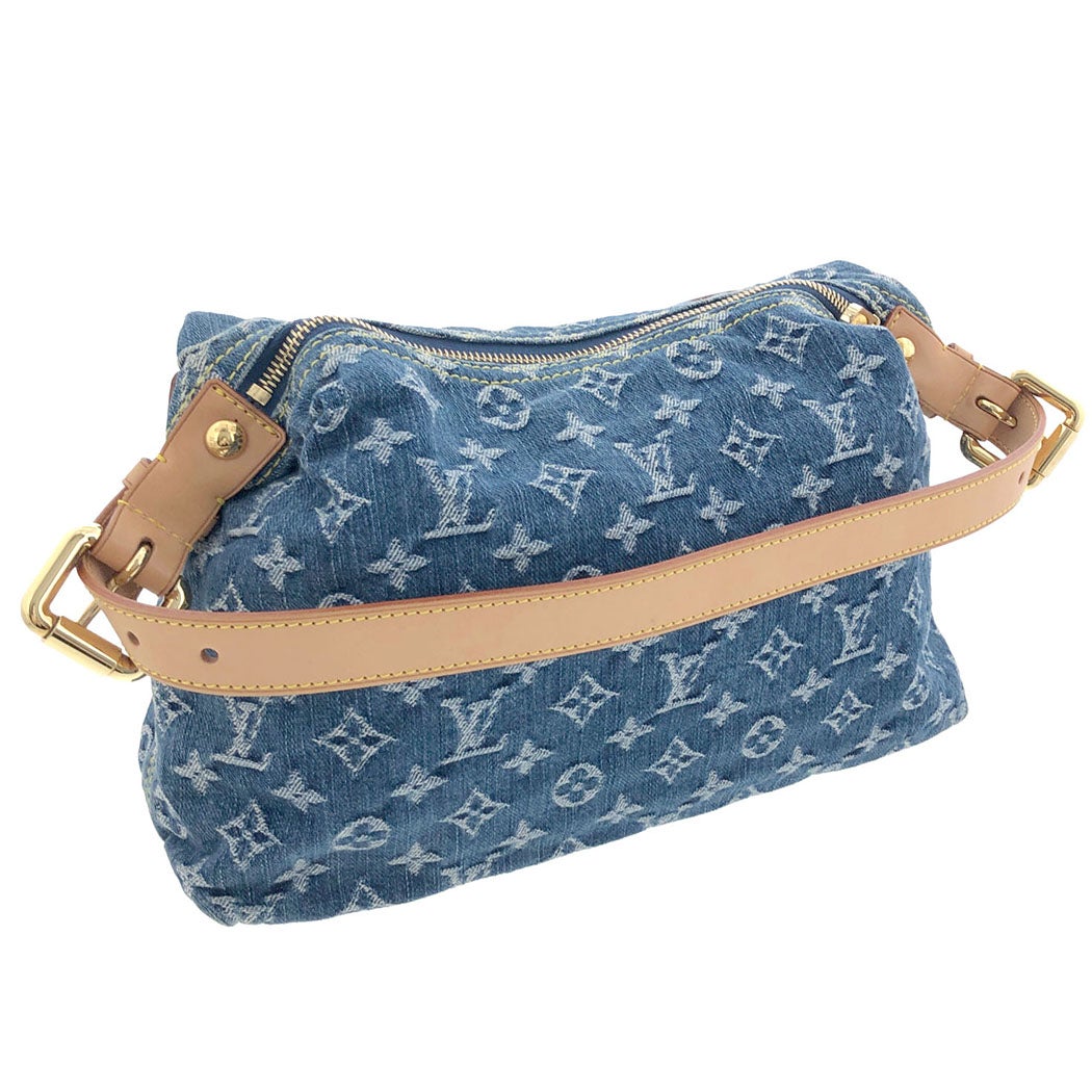 LOUIS VUITTON バギーPM M95049 モノグラム デニム ブルー ゴールド