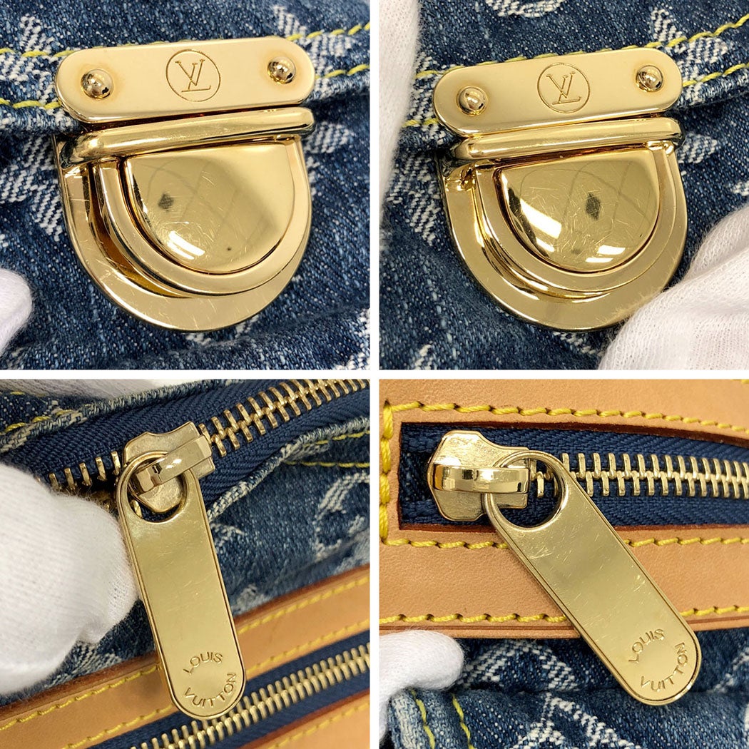 LOUIS VUITTON バギーPM M95049 モノグラム デニム ブルー ゴールド