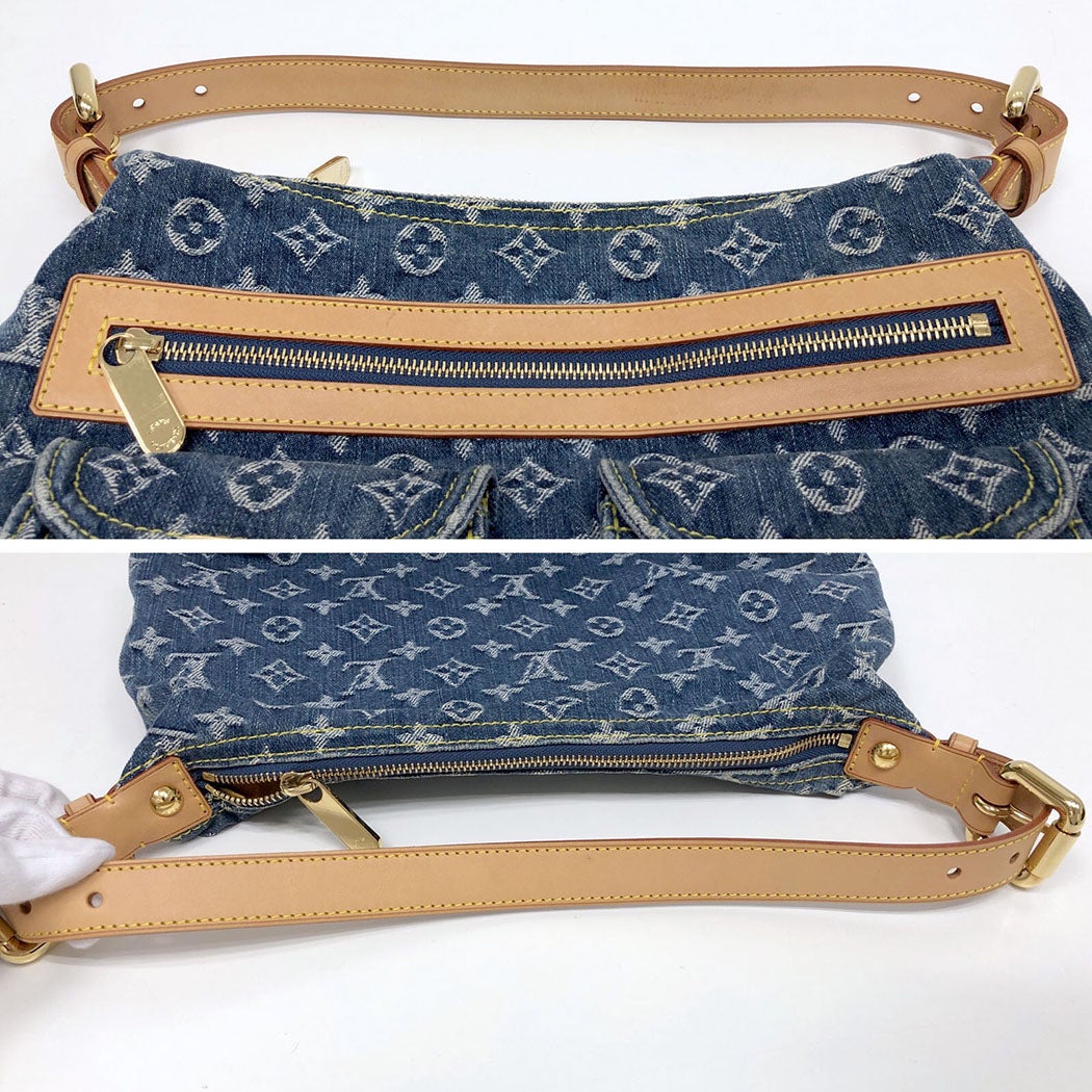 LOUIS VUITTON バギーPM M95049 モノグラム デニム ブルー ゴールド
