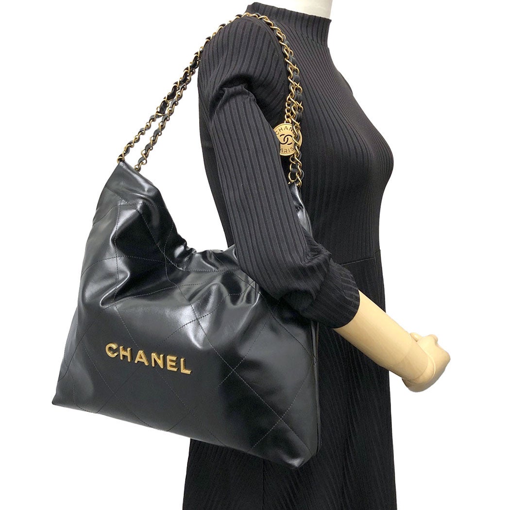 シャネル CHANEL 22 ハンドバッグ AS3261 シャイニーカーフスキン