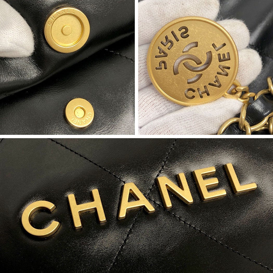 シャネル CHANEL 22 ハンドバッグ AS3261 シャイニーカーフスキン