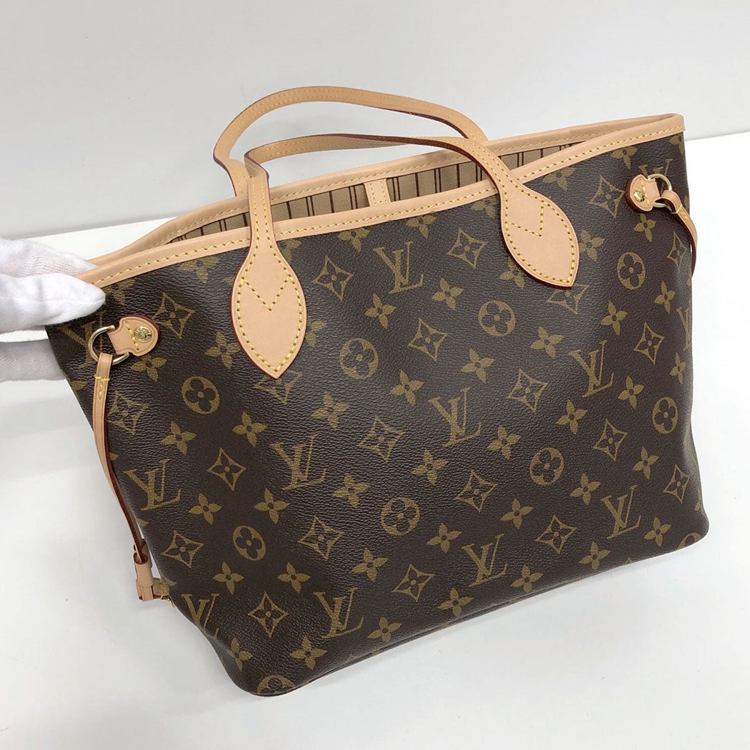 り ✨ LOUIS VUITTON トートバッグ 黒/ベージュ ルイ・ヴィトン(LOUIS VUITTON)ルイ・ヴィトン ネヴァーフルMM トート