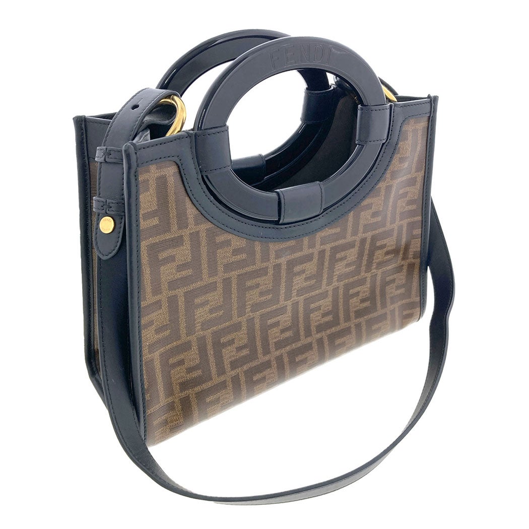 フェンディ FENDI ラナウェイショッパー 2WAY ショルダー バッグ 黒 FENDI - フェンディ FENDI ラナウェイショッパー 2WAY ショルダー
