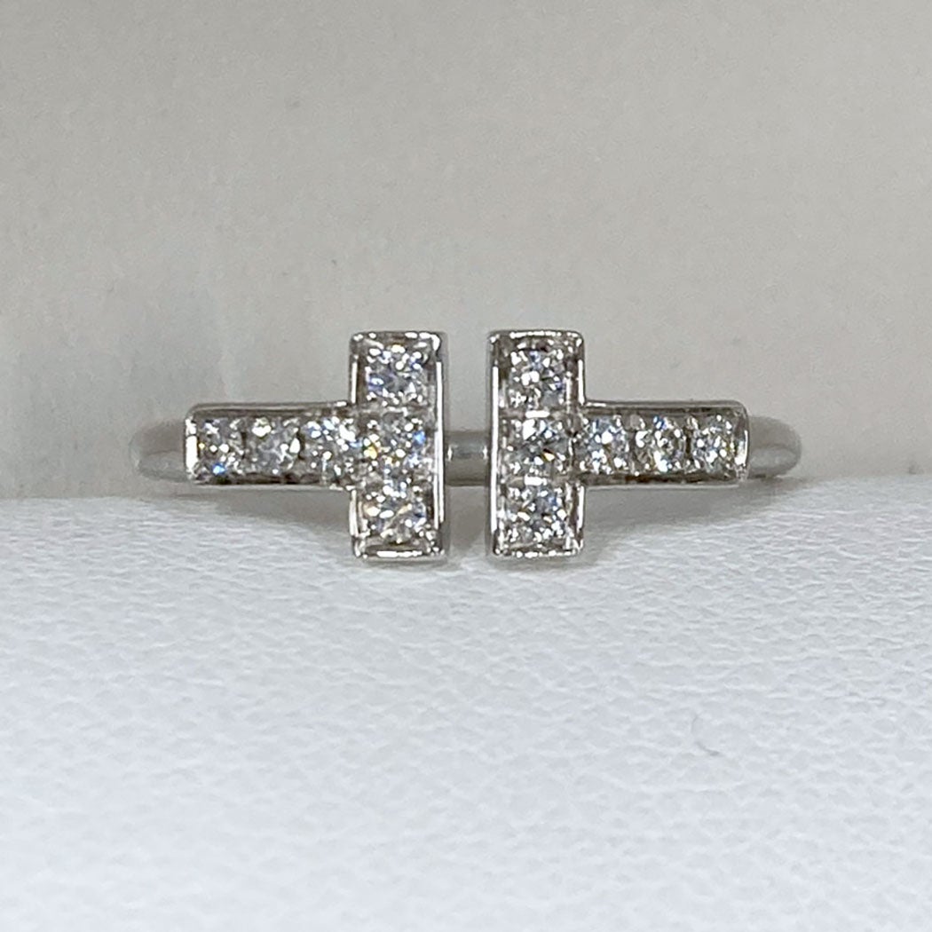 Tiffany&Co. Tワイヤー ダイヤリング 8号 750 WG ホワイトゴールド