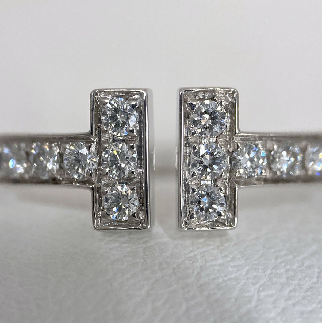 Tiffany&Co. Tワイヤー ダイヤリング 8号 750 WG ホワイトゴールド