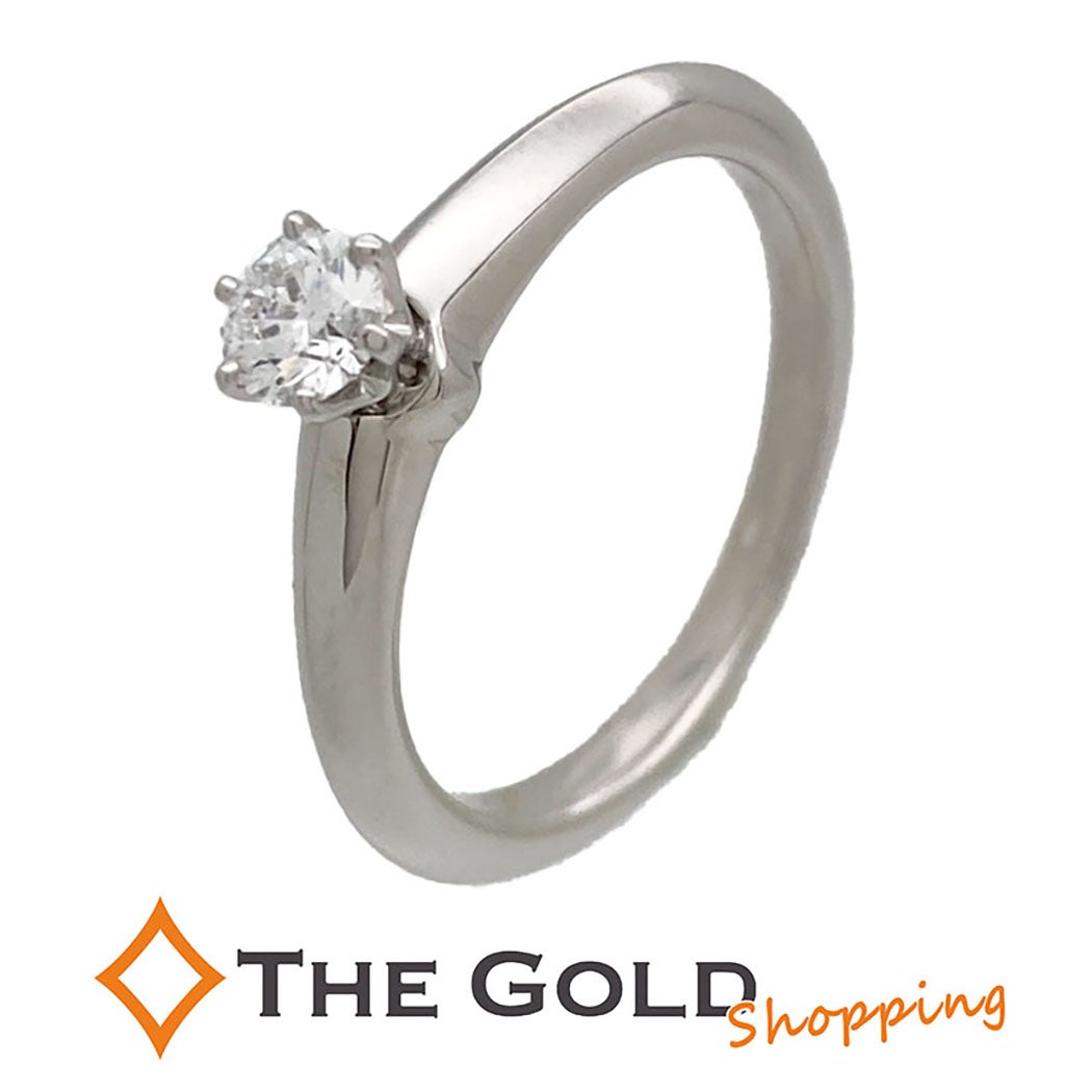 ティファニー TIFFANY Pt950•ダイヤモンド 0.21 ct Tiffany&Co. ソリティアリング 9号 PT950 ダイヤモンド 0.21CT