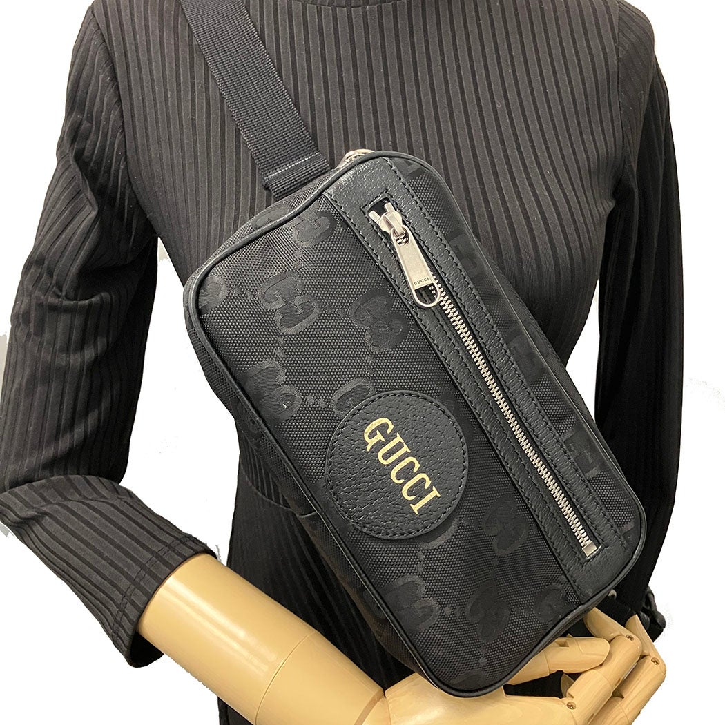 GUCCI オフザグリッド ベルトバッグ 631341 ブラック ナイロン レザー
