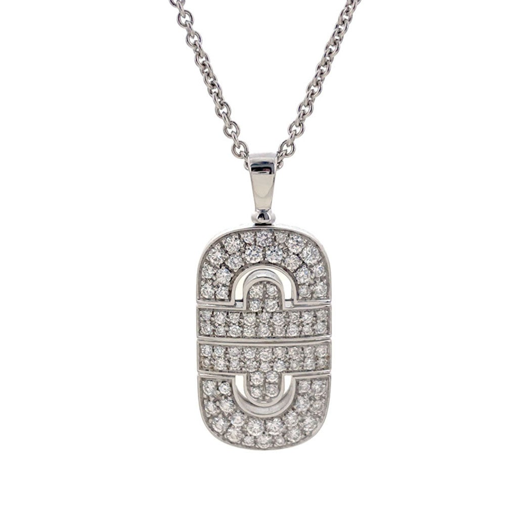 ブルガリ BVLGARI パレンテシ パヴェダイヤ ネックレス K18WG BVLGARI パレンテシ ダイヤモンドネックレス 750 WG ホワイトゴールド
