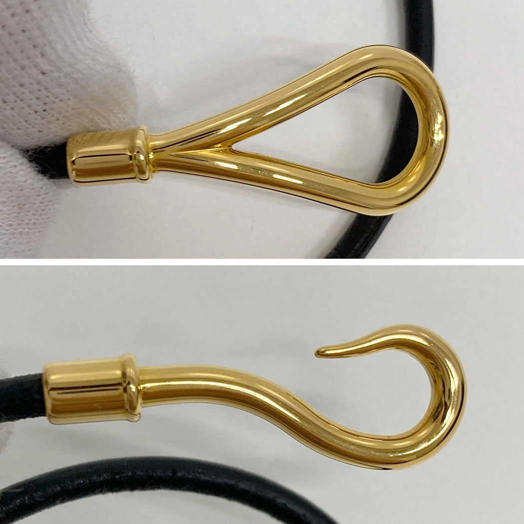 HERMES ジャンボ チョーカー 2連 ブレスレット 16cm ブラック ゴールド