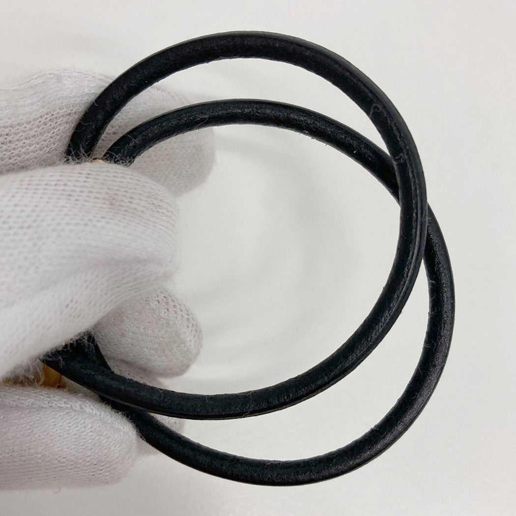 HERMES ジャンボ チョーカー 2連 ブレスレット 16cm ブラック ゴールド