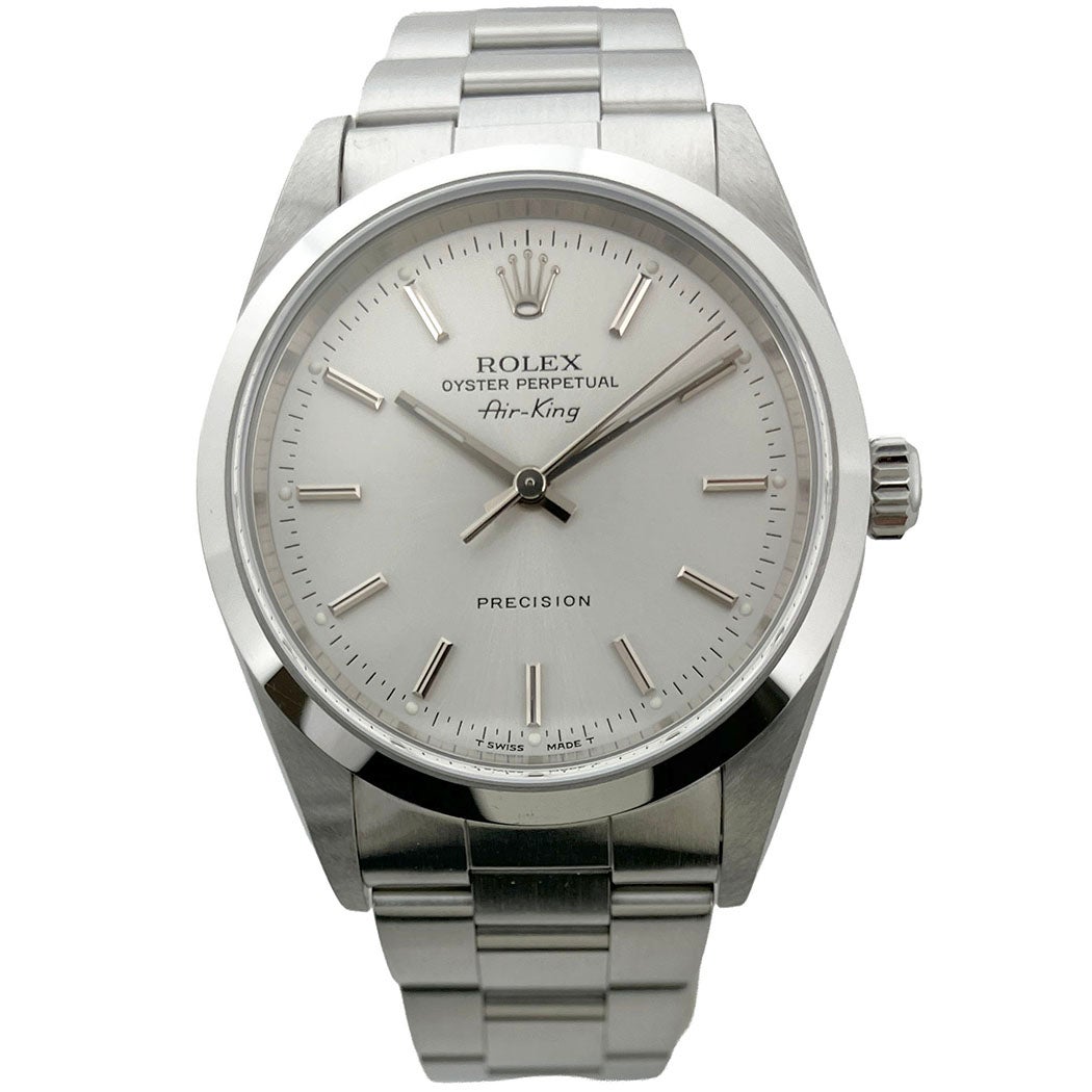 ROLEX エアキング 14000 OH済み ROLEX エアキング 14000 OH済 シルバー文字盤 34mm 自動巻き 腕時計