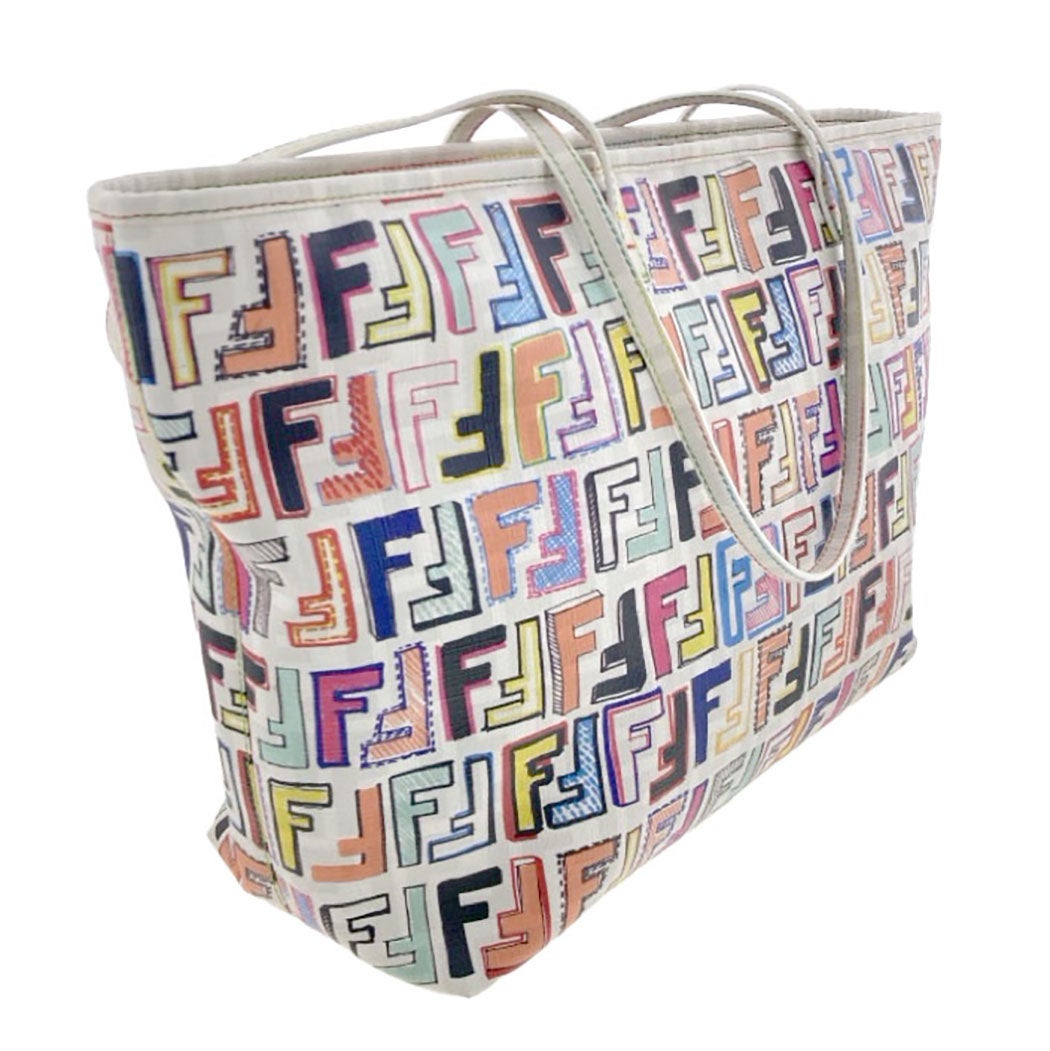 FENDI トートバッグ 8BH185 ズッカ マルチカラー ホワイト