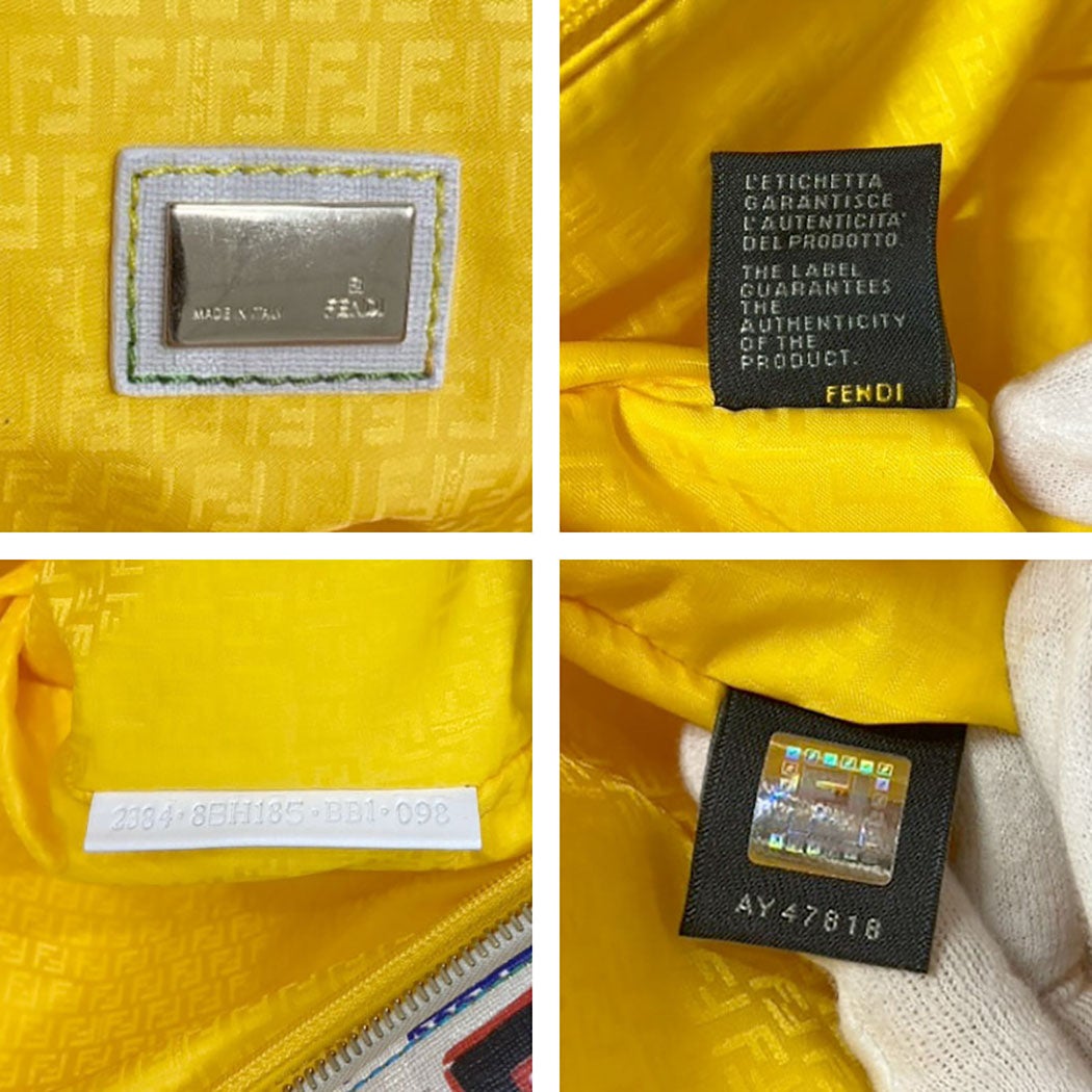 FENDI トートバッグ 8BH185 ズッカ マルチカラー ホワイト