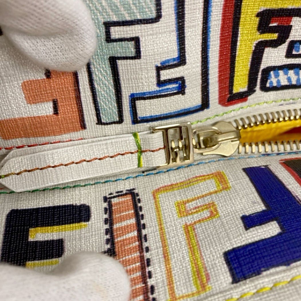 FENDI トートバッグ 8BH185 ズッカ マルチカラー ホワイト