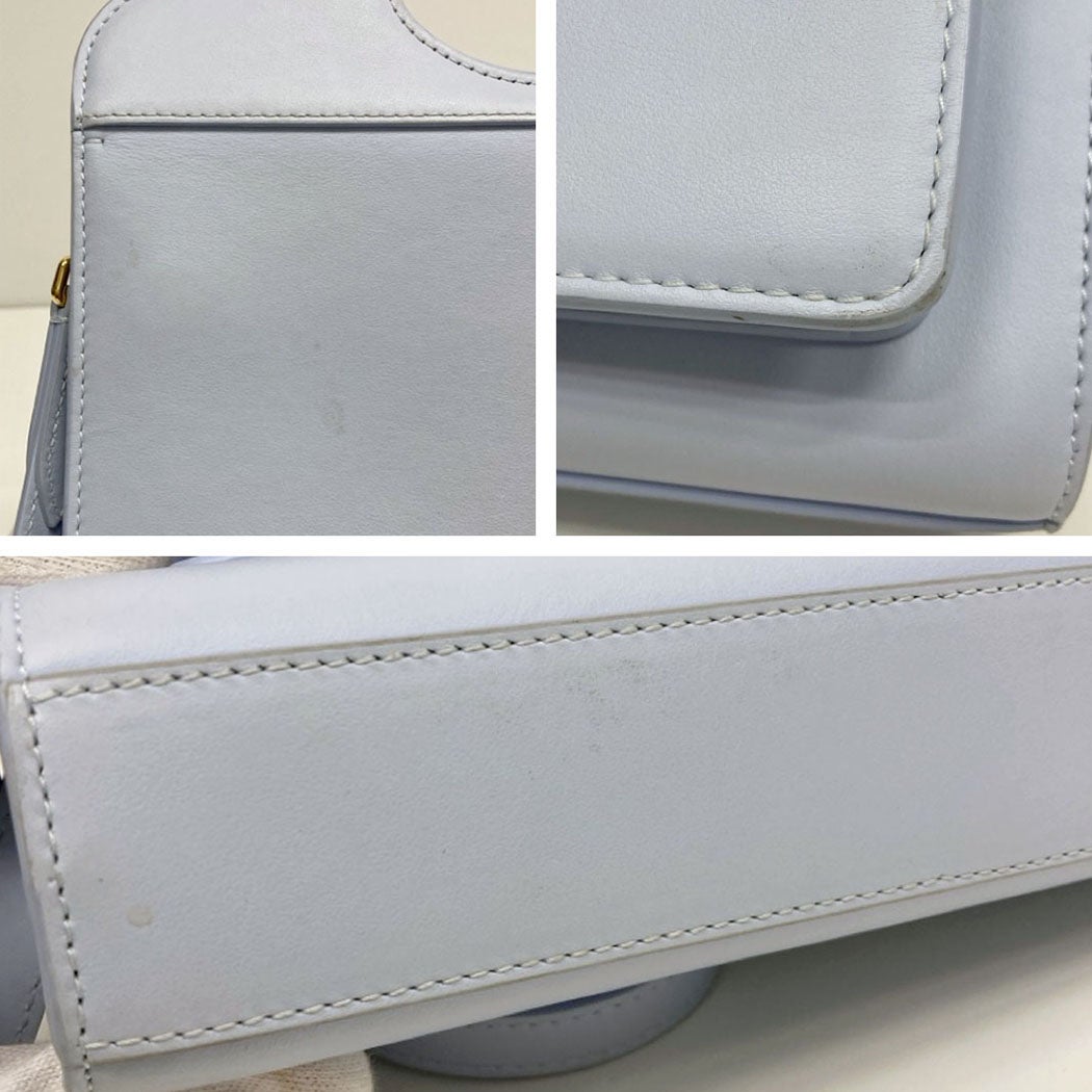 BURBERRY ミニポケットバッグ 8042991 レザー ペールブルー 2WAY