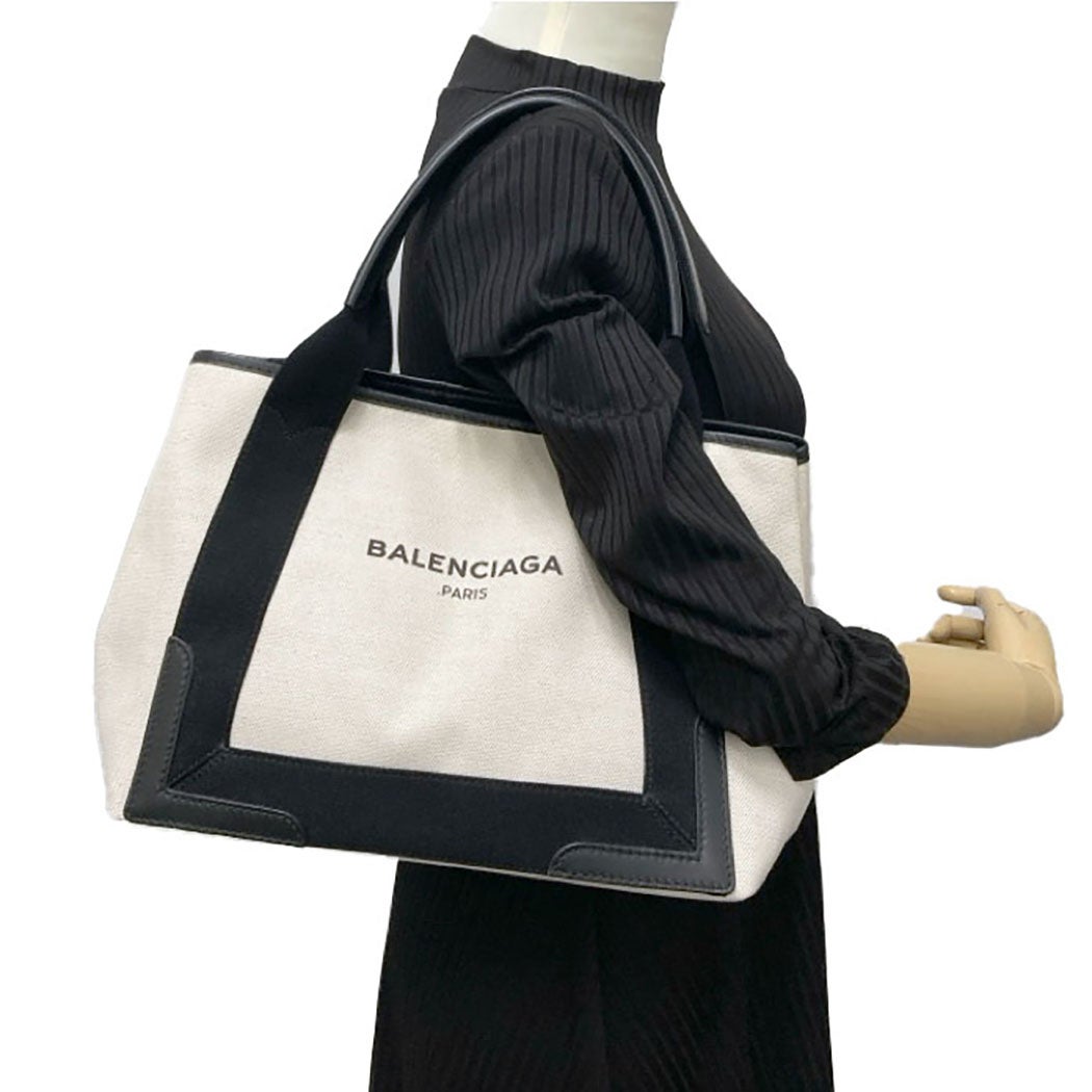 BALENCIAGA ネイビーカバスS 339933-1081-002123 キャンバス レザー