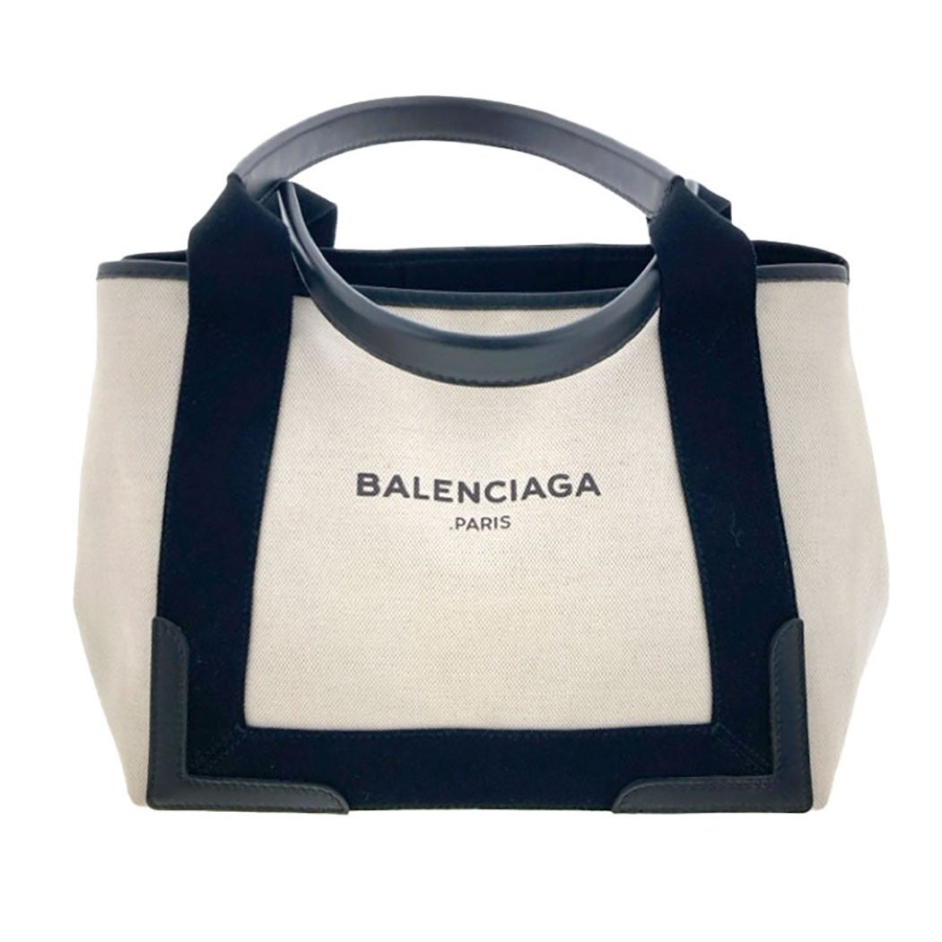 BALENCIAGA ネイビーカバスS 339933-1081-002123 キャンバス レザー