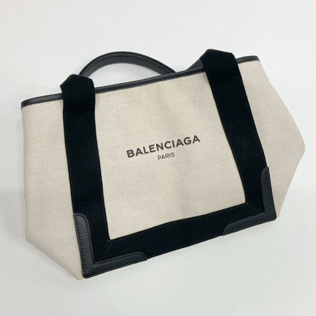 BALENCIAGA ネイビーカバスS 339933-1081-002123 キャンバス レザー