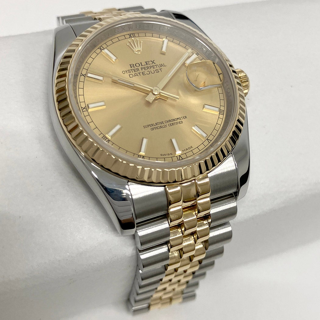 〇純正 ROLEX DTAEJUST 116233 YG/SS YZ7363-1 ロレックス デイトジャスト 116233 OH済 36mm YG SS コンビ 自動巻き