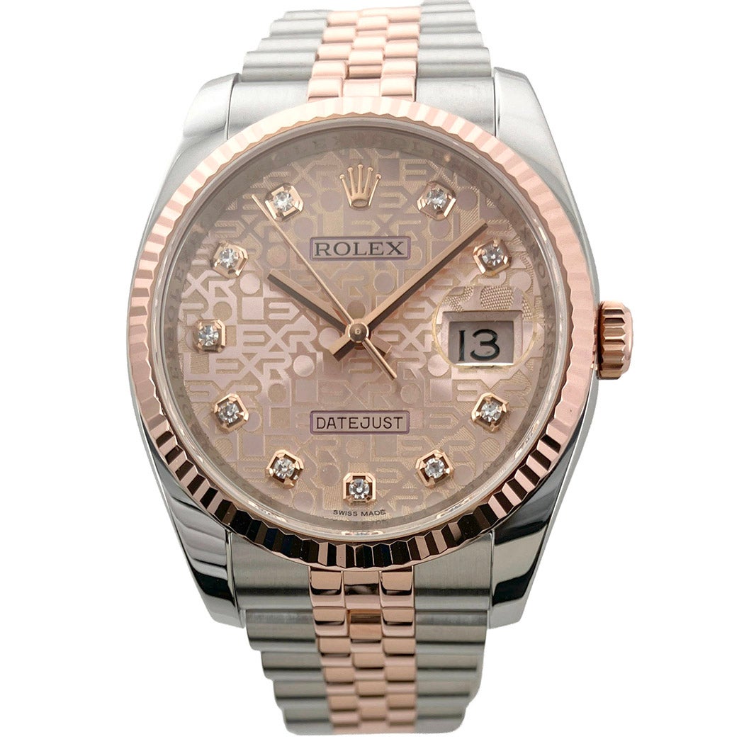 ROLEX デイトジャスト 116231G OH済 10Pダイヤ ピンクコンピューター