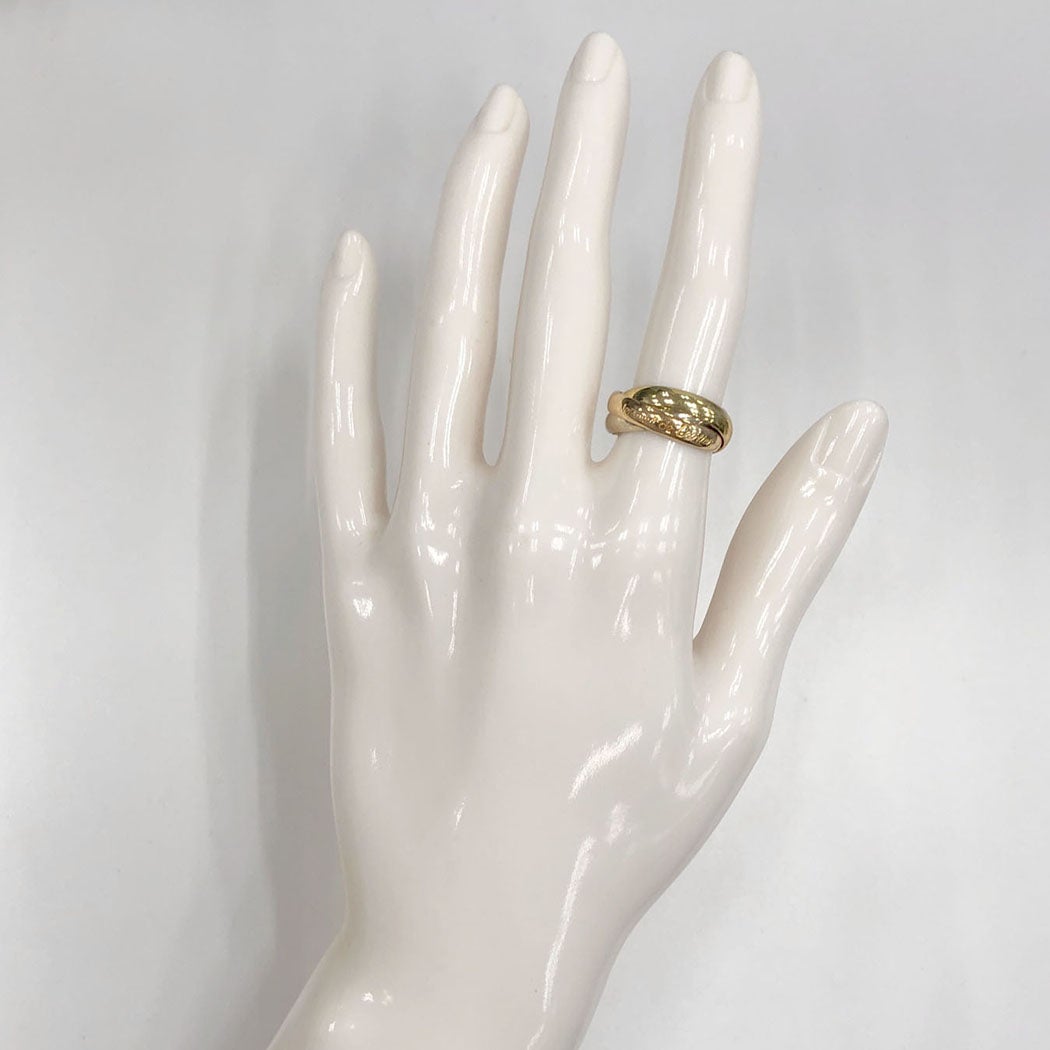 美品　Cartier トリニティリング クラシック　50 (10号) MM Cartier トリニティリングMM クラシック #50 10号 750 WG YG PG 3
