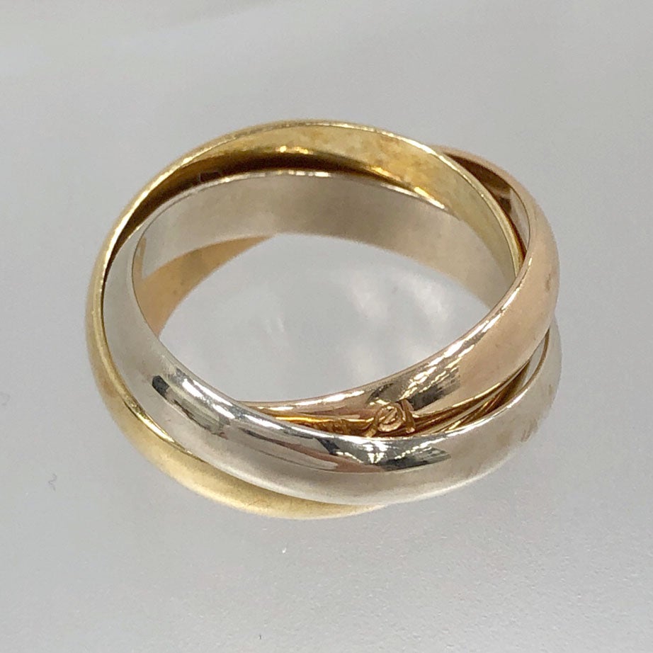 Cartier トリニティリングMM クラシック #50 10号 750 WG YG PG 3