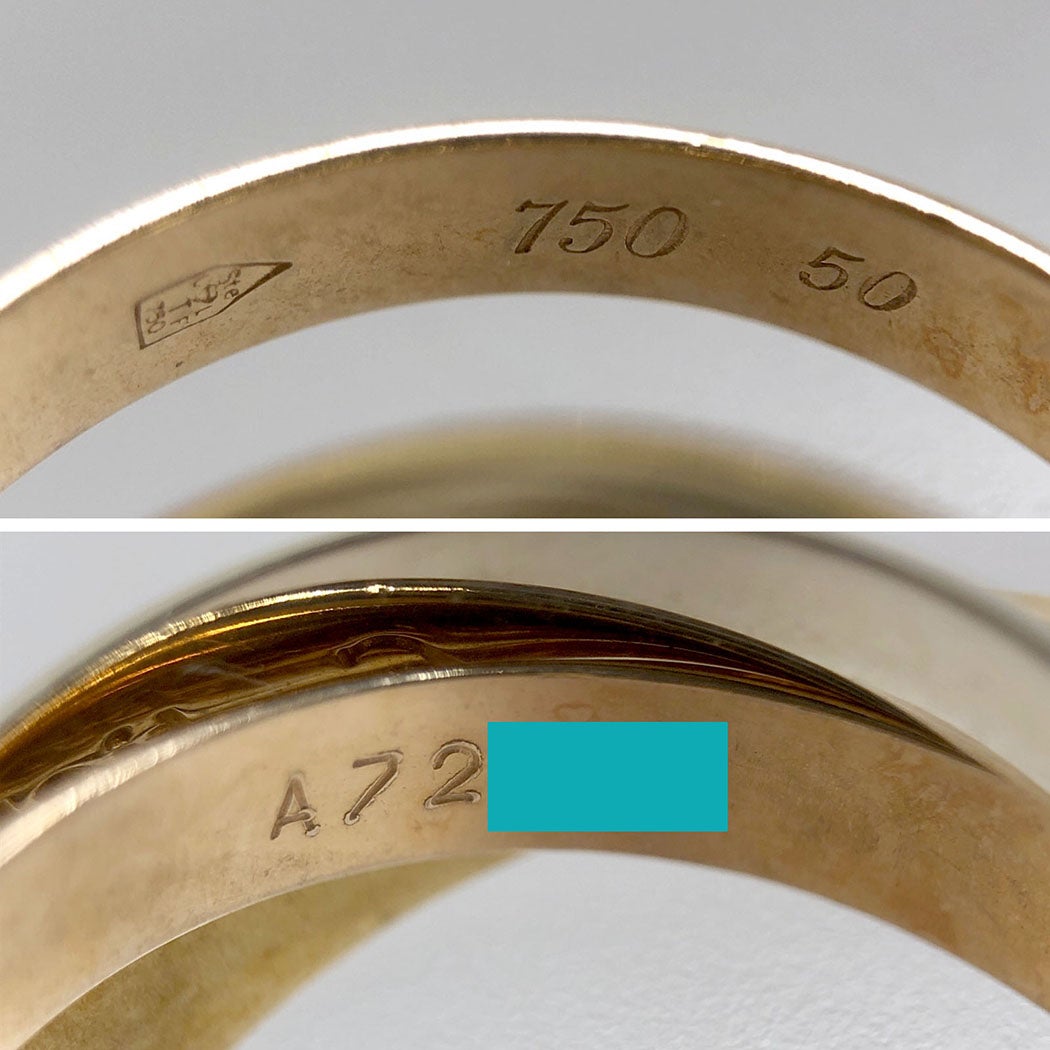Cartier トリニティリングMM クラシック #50 10号 750 WG YG PG 3