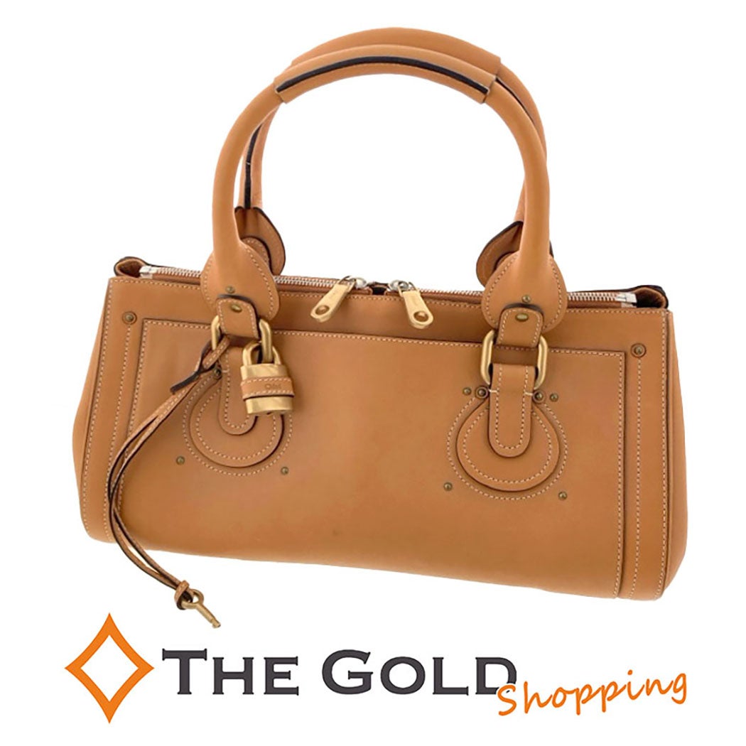 Chloe パディントン ハンドバッグ ライトブラウン ゴールド金具 横長