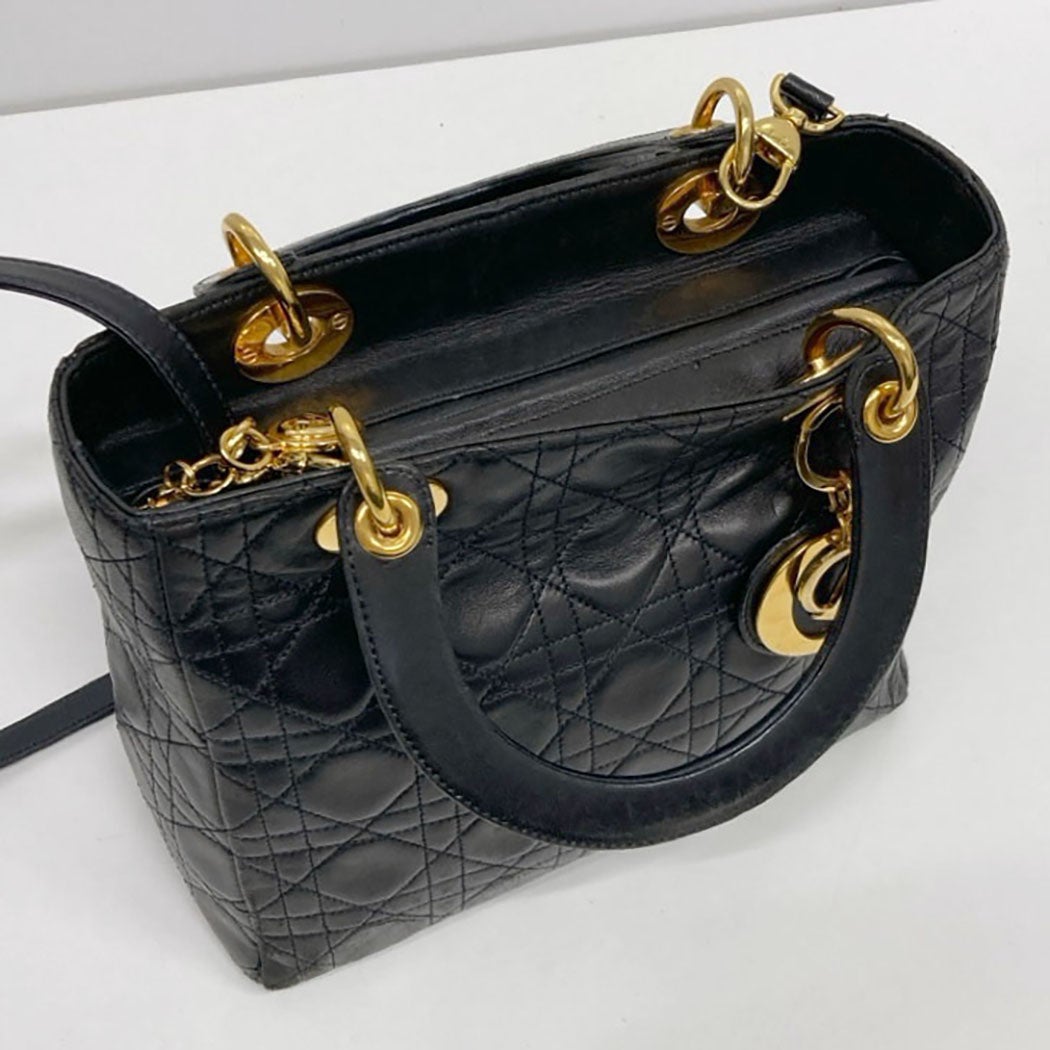 Christian Dior レディディオール カナージュ ラムスキン ブラック