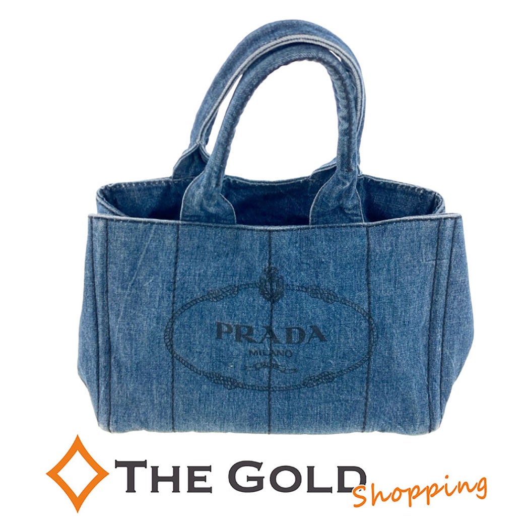 バッグ PRADA Denim Tote Bag B1877B PRADA カナパ M B1877B デニム ブルー トートバッグ レディース プラダ