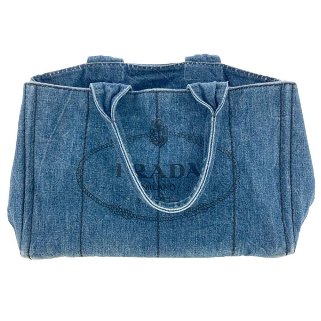 PRADA カナパ M B1877B デニム ブルー トートバッグ レディース プラダ