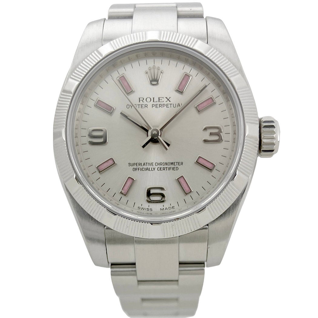 【AL1321】ビスマルキア　ノビリス　シルバー ROLEX オイスターパーペチュアル 176210 仕上げ済 26mm バー アラビア