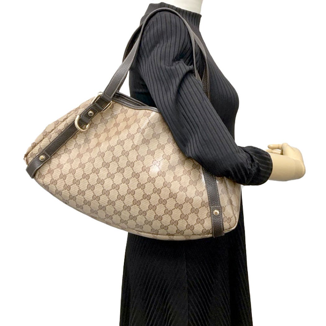 GUCCI トートバッグ 293578 GGクリスタル PVC ビニール ブラウン