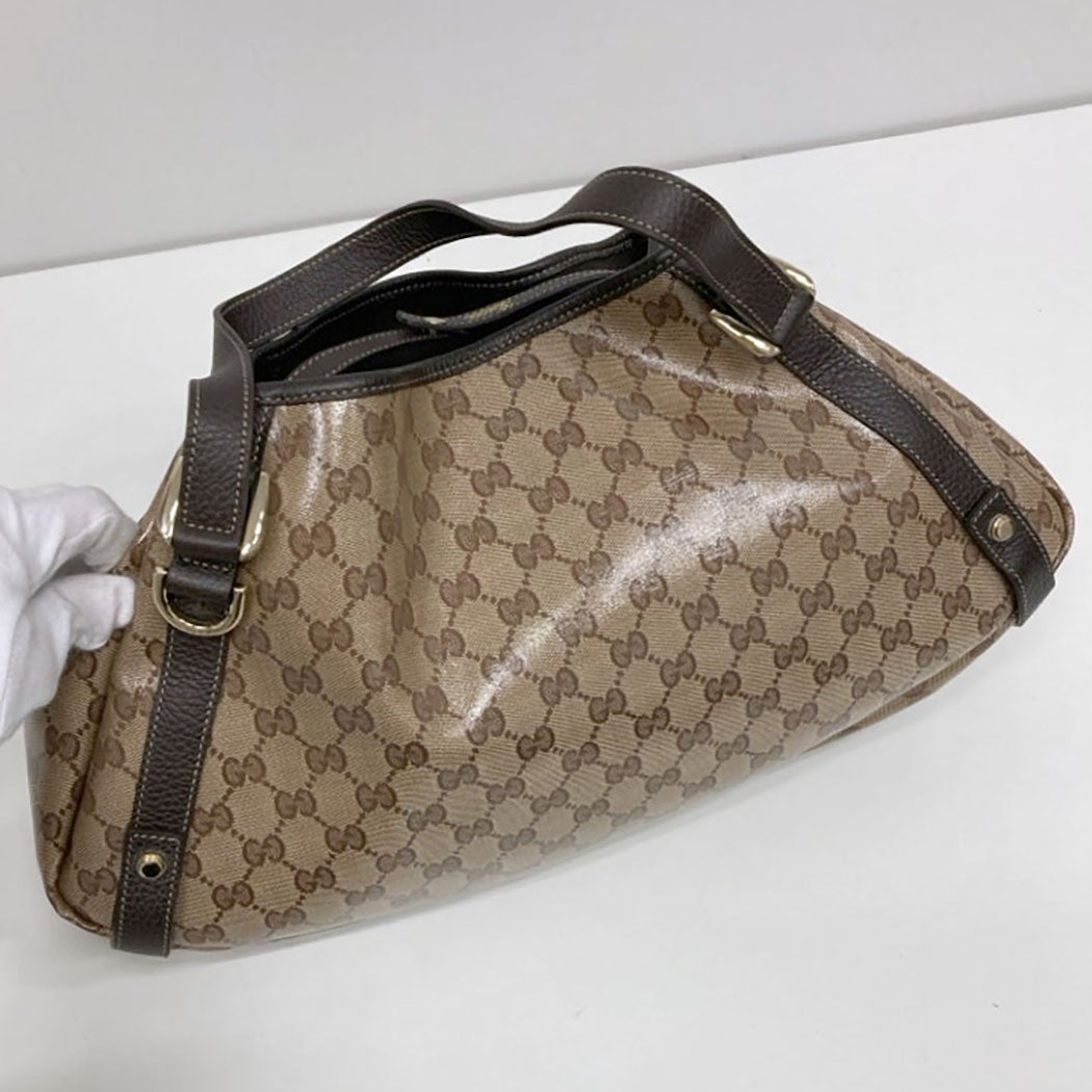GUCCI トートバッグ 293578 GGクリスタル PVC ビニール ブラウン